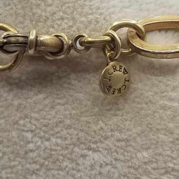 J Crew Clear Crystal White Stone Art Deco Necklace - Picture 2 of 12